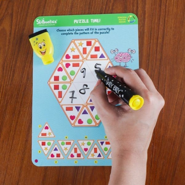 Boredom Buster Senior - Solve Puzzles and Math Challenges - Write and Wipe Activity Game For Kids Aged 6+ Years - Image 4