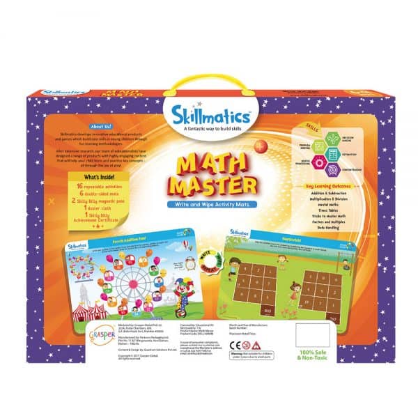 Skillmatics Educational Game : Math Master | Reusable Activity Mats with 2 Dry Erase Markers | Gifts & Learning Tools for Ages 6-9 - Image 2