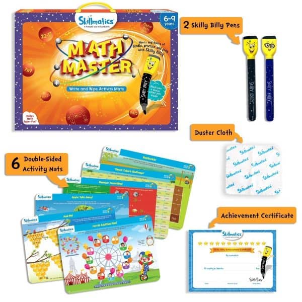 Skillmatics Educational Game : Math Master | Reusable Activity Mats with 2 Dry Erase Markers | Gifts & Learning Tools for Ages 6-9 - Image 3