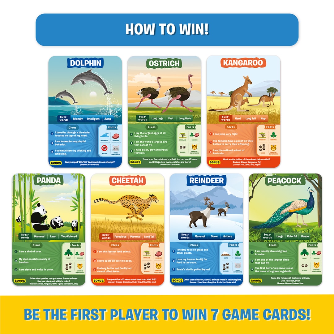 Skillmatics Card Game - Guess in 10 Junior Animal World, Quick